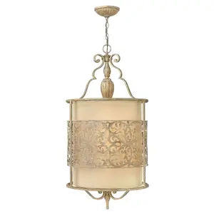 Elstead Carabel 4 Light Large Ceiling Pendant Brushed Champagne, E14