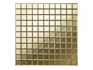 Glass mosaic on mesh for bathroom or kitchen 300mm x 300mm - Golden pot