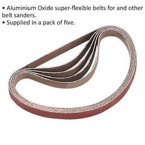 Premium 5 Pack 10mm x 330mm Sanding Belts - 40 Grit Aluminium Oxide for Detail Sanding