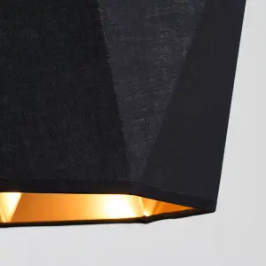 ValueLights Modern Black And Copper Geometric Design Floor Lamp Shade