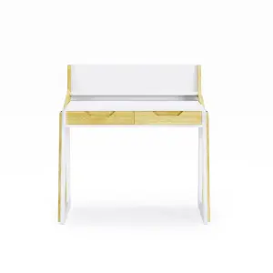 Palmer Adjustable Office Desk in White / Oak