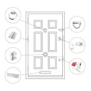 Dart Traditional Front Door Furniture & Lock Kit - Satin Chrome