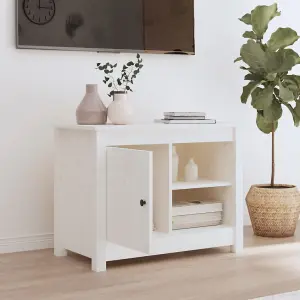 Berkfield TV Cabinet White 70x36.5x52 cm Solid Wood Pine