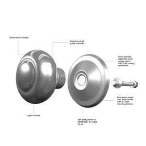 UAP Door Knob - Pull Door Handles - Pair - Hidden Fixings - Stainless Steel - Mirror Polished