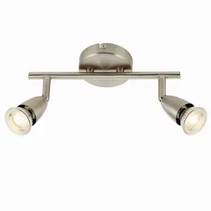 Adjustable Ceiling Spotlight Satin Nickel 2 Light Bar Downlight Modern Lamp