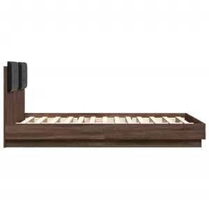 Berkfield Bed Frame without Mattress Brown Oak 135x190 cm Double