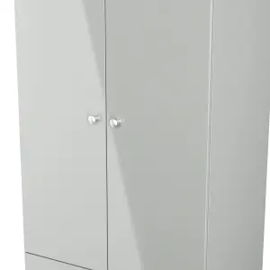 Yarmouth Ready assembled Modern Grey 2 Drawer Tall Double Wardrobe (H)1960mm (W)740mm (D)520mm