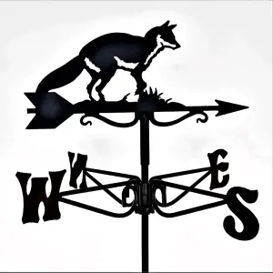 Mini Fox Weathervane - Steel - L38 x W38 x H44.5 cm - Black