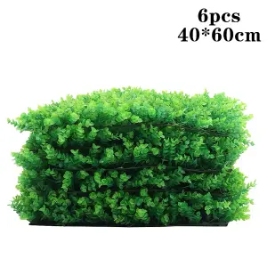 Artificial Grass Siding 6 Pcs Green Ivy Wall Panel Set for Indoor or Outdoor Use 60 x 40cm