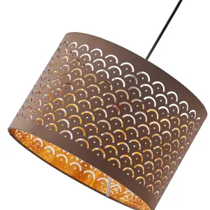 Innoteck Reflective Drum Shade -  Brown External Warm Gold Inner