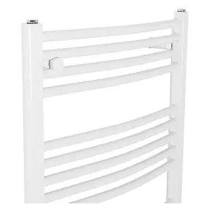 Rinse Curved Bathroom Heated Towel Rail Warmer Radiator Central Heating White - 1100x600mm