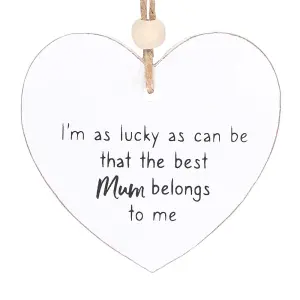 Something Different The Best Mum Belongs To Me Hanging Sentiment Sign White (One Size)