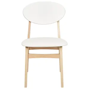 Set of 2 Dining Chairs AMERY Rubberwood Cream