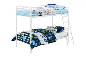 Bunk Bed Convertible Metal White, Single