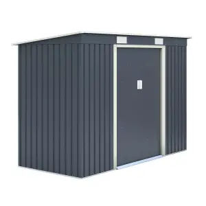 Rowlinson Trentvale 8x4 ft Pent Dark grey Metal 2 door Shed