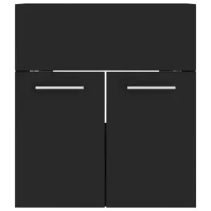 Berkfield Sink Cabinet Black 41x38.5x46 cm Engineered Wood