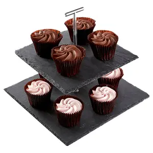 Maison by Premier Slate 2 Tier Square Cake Stand