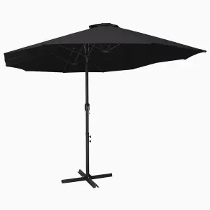 Berkfield Outdoor Parasol with Aluminium Pole 460x270 cm Black