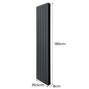 Aluminium Radiator - 1800mm x 395mm - Anthracite Grey