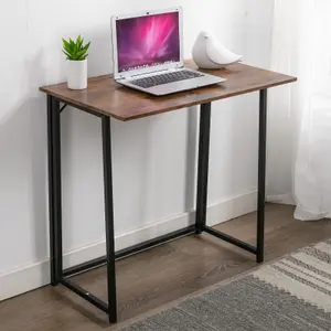 MCC Direct Boston Folding Computer Desk Table Walnut