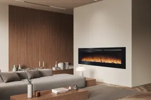 Adam Orlando Inset / Wall Mounted Electric Fire, 60 Inch