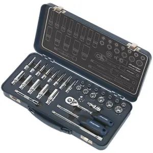 32 PACK Socket Set 1/4" Metric Square Drive - 6 Point LOCK-ON Rounded Heads