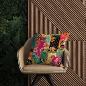 Patchwork Mixed Textiles Outdoor Cushion 60cm x 60cm