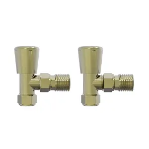 Right Radiators Brushed Brass Angled Lockshield Valve Towel Rail Radiator Valves Central Heating Taps