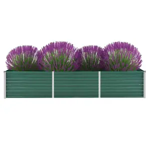 Berkfield Garden Raised Bed Galvanised Steel 240x80x45 cm Green