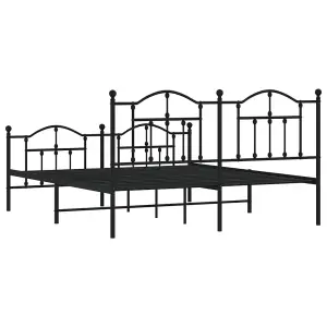 Berkfield Metal Bed Frame with Headboard and Footboard Black 183x213 cm