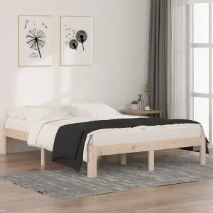 Berkfield Bed Frame Solid Wood Pine 140x190 cm