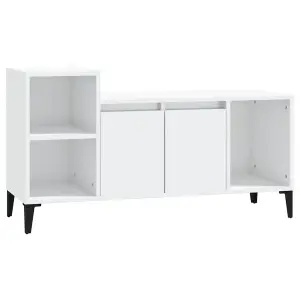 Berkfield TV Cabinet High Gloss White 100x35x55 cm Engineered Wood