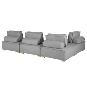 Corner Sofa TIBRO Grey Fabric Right Hand