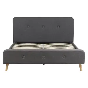 Fabric EU King Size Bed Grey RENNES II