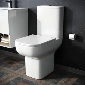 Nes Home Comfort Height Close Coupled Toilet Pan, Cistern & Soft Close Seat