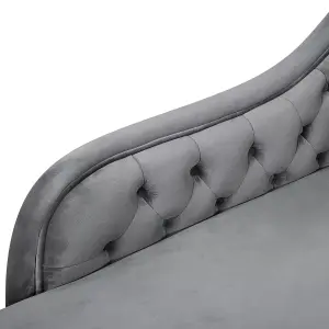 Right Hand Chaise Lounge Velvet Grey NIMES