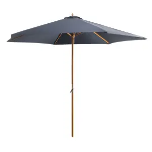 Alfresia Navy Blue 3 Metre Wooden Garden Parasol