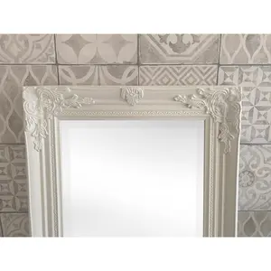 Sade Tall Solid Wood Framed Wall or Dressing Mirror White