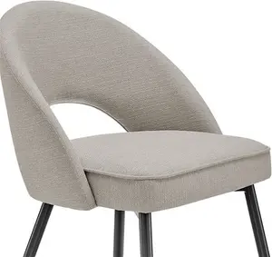 DUSK Lola Set Of 2 Dining Chairs - Linen Look - Stone Grey