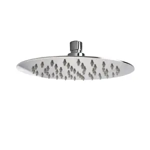 Lily Two Dial One Way Round Concealed Thermostatic Chrome Valve Shower Head