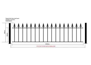 SAXA Metal Spear Top Garden Railing Panel 1830mm (6ft) GAP x 490mm High SAZP03