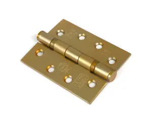 From The Anvil Satin Brass 4" Ball Bearing Butt Hinge (Pair) ss