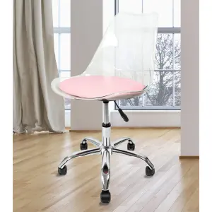 Soho Clear Plastic Dining Chair with Swivel Base Dusty Pink