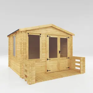 Mercia 11ft x 12ft Apex Log Cabin with Veranda (19mm)