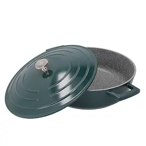 MasterClass Cast Aluminium 28cm Shallow Casserole Dish, Hunter Green