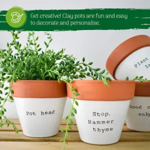 Terracotta Plant Pots - 8cm Small Clay Pots Pack of 16 - Multi-Purpose Mini Pots for Plants, Succulents, Candle Making & Crafts