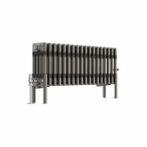 Right Radiators 300x830 mm Horizontal Traditional 4 Column Cast Iron Style Radiator Raw Metal