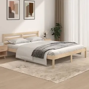 Berkfield Bed Frame Solid Wood Pine 150x200 cm King Size