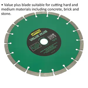 230mm Diamond Cutting Disc Blade for Concrete, Brick, and Stone - 22mm Bore Size