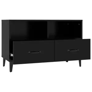 Berkfield TV Cabinet Black 80x36x50 cm Engineered Wood